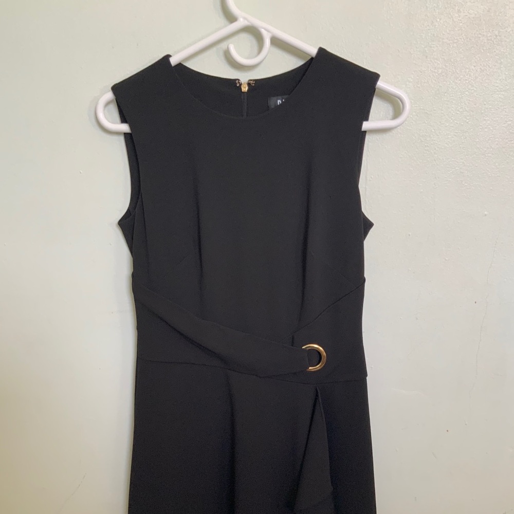 Black dress with cinched waist